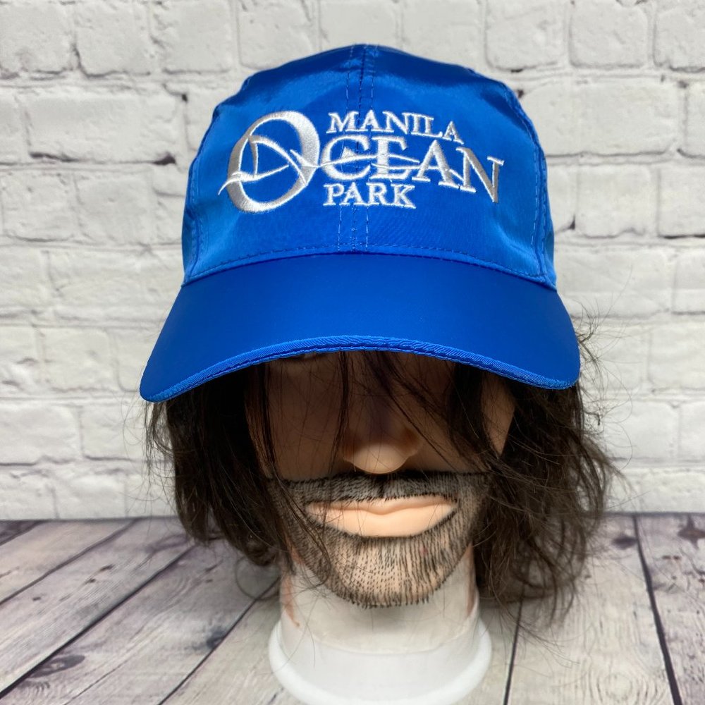 Manila Ocean Park Hat Cap Strap Back Blue Embroidered Logo Polyester Philippine